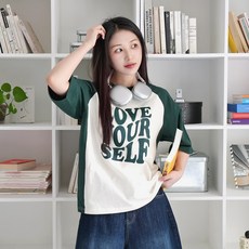 [키140/키150/키160][자체제작] 키키코 나그랑레터링반팔티 캐주얼 루즈핏 오버핏 여자 여성 키작녀 중학생 반팔 티셔츠 여름