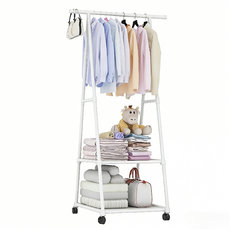 스탠드 행거 옷걸이 행거 수납선반 이동식정리 원룸 드레스공간 활용, 화이트