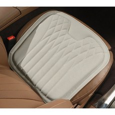 카엣지 차량용 나파가죽 메모리폼 논슬립 쿠션 방석, 1개, 샌드 화이트