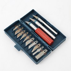 교체칼날10P 조각칼3종 조각기 세트 가죽다듬기 가죽, 1세트, 스텐