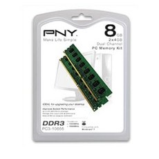 PNY 8GB (2x4GB) DDR3 SDRAM 1333MHz (PC3-10600) 데스크탑 메모리 (MD8192KD3-1333-NHS-V2), PNY 8GB (2x4GB) DDR3 SDRAM 133