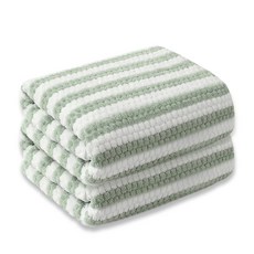 Craftsy 고급 줄무늬 극세사 호텔 대형수건 40수 샤워타올 바스타올 비치타월 목욕타올 고흡수력 수건, 2개, 그린