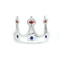 공주 왕자 왕관 머리띠 (파티용품 연극 소품), 1개, 스펀지왕관(실버)