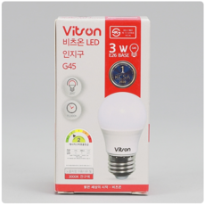 시그마 LED인지구 - 220V 3W (E26), 전구색, 1개
