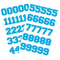 Chalkallaboutit® 야구 하키 미식축구 및 라크로스 스포츠 헬멧 숫자 2.5cm1인치 퍼플 450785, 연한 파랑 450785