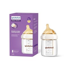 모유 수유를 하는 아기를 위한 천연 유리 아기 젖병 226.8g(8온스) 중간 유속 젖꼭지가 있는 배앓이 방지 아기 젖병 세트 3개월 이상 4팩, 2-투명