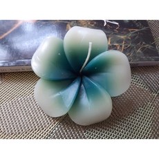 雞蛋花造型手工蠟燭 湖水藍色, 1個