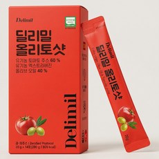 딜리밀 유기농 엑스트라버진 올리브오일 토마토 듀얼 올토샷 스틱 20ml 14포, 2박스, 280g