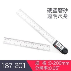 日式三量數顯角度尺 量角器 測量儀 木工高精度90度多功能萬用角尺, 1個, 0-200mm(硬塑尺身）
