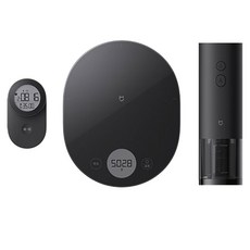미지아 주방 도구 타이머 + 와인오프너 저울, 블랙