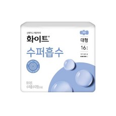 화이트 수퍼흡수 생리대 16입 대형 날개형 유한킴벌리, 1개, 16개입