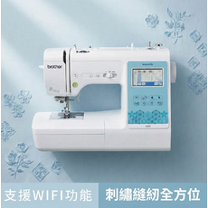 Brother innovis M370 縫紉機 支援WIFI, 白色 青綠色
