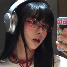 긱시크 너드 y2k 레트로 뿔테 안경 블루라이트 차단 오벌형 안경테