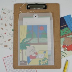 반투명 트레싱지 단추 봉투 A5 레트로 편지 우편 서류 보관, 1개, 기본