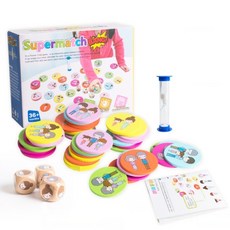 眼明手快木製找圖配對桌遊，親子互動早教益智玩具，商檢合格, 1個, 彩盒微凹（已折扣、商品完整、自用可選）