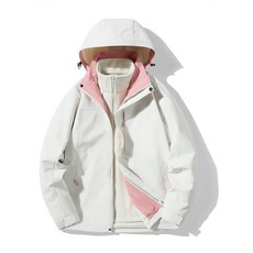 臺灣發貨秋冬加絨加厚三閤一衝鋒衣可拆卸兩件套男女防水防汙抓絨衣1125 3ZYX