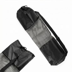 휴대용 요가매트 파우치 통풍 메쉬 수납 가방 요가매트가방 필라테스매트백, 1개, 블랙