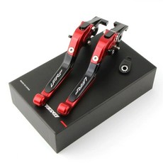 uhr5 브레이크 레버 액세서리 6단조절 기능 주차 파킹 디스크 경적, 1, F. 레드 블랙 레드