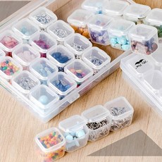 1+1 비즈공예재료 네일아트 보석자수용 악세사리 소분보관 정리박스 28칸, 단품