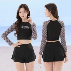 彴約2026夏季游泳衣女韓版顯瘦小清新網紗防曬速幹高彈性泳衣套裝, XL(帶胸墊)