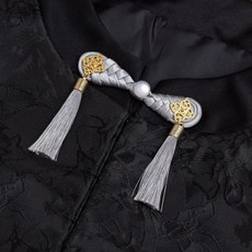 개구리 모양 단추 매듭 고정 장치 바느질 수공예 꽃무늬 치파오 천, 1개, 8. 11