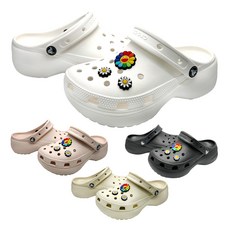 [크록스 정품] CROCS 클래식 플랫폼 클로그 키높이 여성 슬리퍼 +모아츄 악세세리 포함