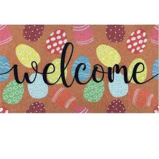 St. Patrick's Green 웰컴 도어 매트 앞문용 미끄럼 방지 PVC 웰컴 매트 44.5cm x 74.9cm(17.5인치 x 29.5인치) 바닥 매트 얼룩 및 변, Brown-1