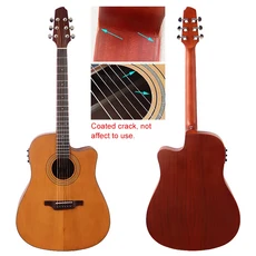 41인치 6현 일렉트릭 어쿠스틱 기타 솔리드 스프루스 상판 무광 컷어웨이 포크 내추럴 색상 EQ 및 결함, 01 41인치, 06 M3 red cedar top