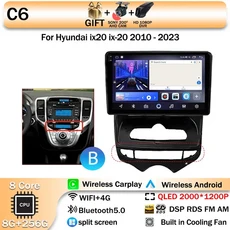 안드로이드 14 현대 ix20 - Carplay 자동차 라디오 플레이어 멀티미디어 IPS QLED 네비게이션 Wifi 헤드 유, 05 B 8-256 4G 2K DVR
