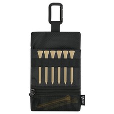 Cosmos 골프 파우치 백 티 홀더 볼 포켓 지퍼가 달린 귀중품 액세서리 벨트 카라비너 포함 공 마커 디봇 도구 휴대폰 키용 블랙