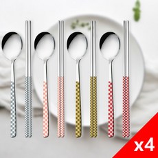 KaiBaOh 수저 세트 한식 수저 스텐인리스 숟가락 젓가락 다양한 양식 2인 ~대가족용, 스위트, 1개