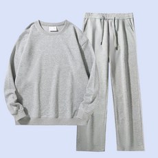 남녀공용 맨투맨 긴팔티 면질 데일리 무직세트PJ