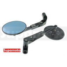 Supamoto M176 CNC 圓形復古後照鏡 適用於CB350 VESPA檔車 大型重機 鋁合金圓鏡, 1個, 一對二邊