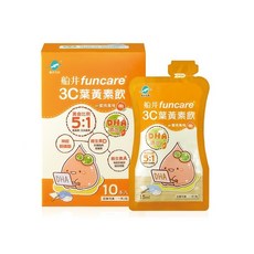 船井 funcare 3C葉黃素飲 兒童寶貝專用 5:1 飲品 10入/盒 嗨桃風味 DHA添加 維生素D 膳食纖維, 1個