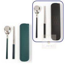 굿데이 일회용품 줄이기 스텐 휴대용 수저세트(블랙) 수저선물