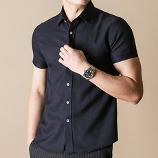 BLUEForce 男士防皺Mencops短袖襯衫 修身版型 休閒正裝襯衫