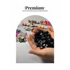 신발꾸미기실내화 뒷단추 레터링 프리미엄형 부속품 검정꼬다리 재료 100개 블랙