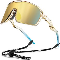 BIRCEN 스포츠용 편광 야구 선글라스: TR90 경량 러닝 선글라스 사이클링 안경 아웃도어 러너 MTB H-화이트 프레임 퍼플 렌즈 라지 154889, D-골드 프레임 골드 렌즈