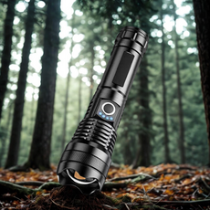 強光手電筒 XHP-50.2 LED 戶外防水高亮度2000LM Type-C 鋁合金手電筒, 1個