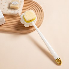 雙面長柄沐浴刷 洗澡刷 搓背刷 長柄軟毛沐浴刷, 雙面沐浴刷【白色】, 1個