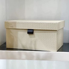 고급 가죽 휴대품 호텔 보관함 캐비닛 수납상자 보관, 1개, M. 색상에 블랙 버튼이 직조된 패턴