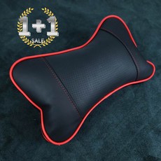 자동차 차량용 목쿠션 목베개 헤드래스트 목받침쿠션, 2개, 블랙레드