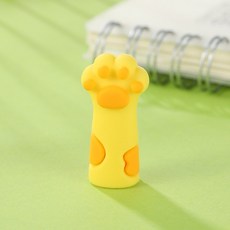 可愛貓爪鉛筆蓋 鉛筆套 文具保護套 多色造型, 1個, 黃色#3