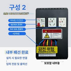 충전기 케이스 덮개 야외 투명 주차장 케이블 선정리 정리 방수, 구성2 40A 2P 누전차단기+10 16A 소켓+5구, 1mAh, 1개