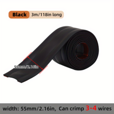 케이블 보호기 자체 접착 PVC 와이어 보호 스트립 절연 코드 커버 마모 방지 여행, [04] Black-5.5cm, 02 5M, 1개