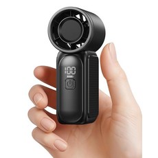 Gaiatop 휴대용 미니 팬 6가지 속도 16900 RPM 고속 개인 선풍기 LED 디스플레이 USB 충전식 메이크업 여행 야외용 여성용 선물 블랙 173893