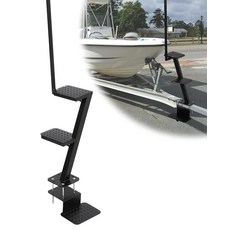 손잡이가 달린 튼튼한 보트 트레일러 계단 3단계 미끄럼 방지 표면 트레일러 텅 액세스에 범용 핏 적재 용량 181.4kg(400파운드), 3단