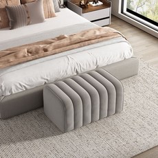 TixPra 침실 바게트 의자 수납 겸 현관 장식 디자인의 벤치, 그레이