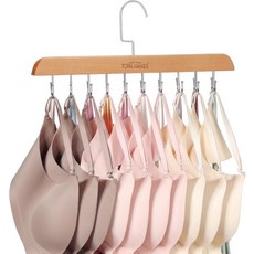 옷장용 TOPIA 행거 브라 탱크탑 20 후크 용량 접이식 목재 공간 절약 스카프 벨트 넥타이 등을 위한 옷장 정리 - CT46B, 1 Pack Natural