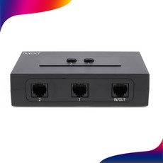 넥스트유 전화기 전화선 1:2 양방향 셀렉터 무전원 수동 선택기 RJ11/RJ12 NEXT 2433TL, 1개